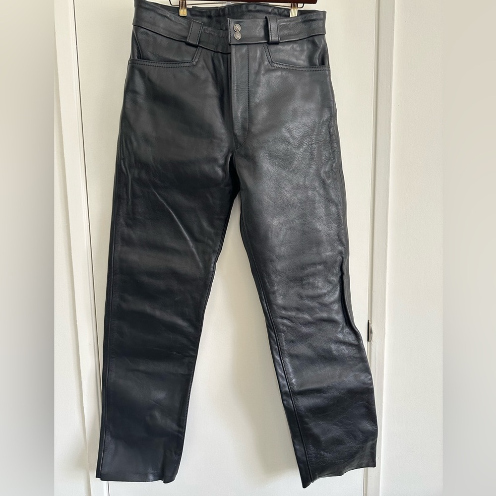 Aero Leather Cowhide Jeans Size 36